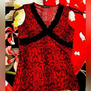 Vintage Y2K Red & Black Wet Seal Top Sz: S